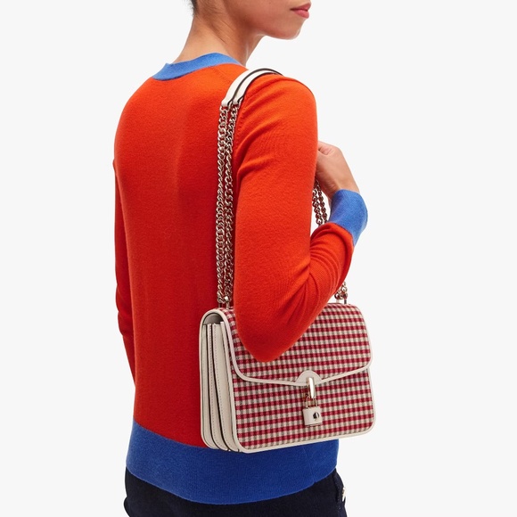 Kate Spade Locket Plaid Large Flap Shoulder Bag - Picture 2 of 10